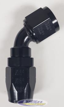 -12 60&ordm; Double Swivel Hose End - Aluminum - Black Anodized