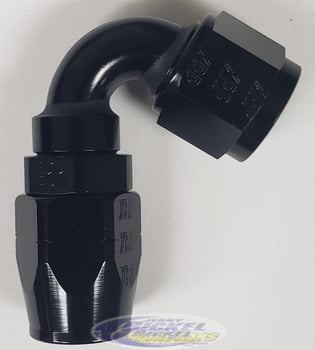 -16 120&ordm; Double Swivel Hose End - Aluminum - Black Anodized
