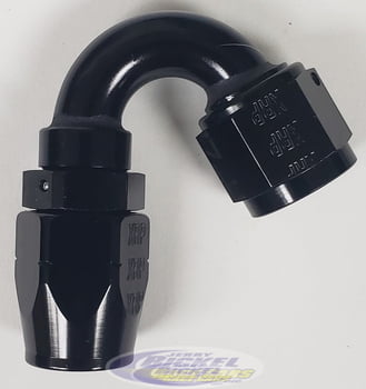 -10 150&ordm; Double Swivel Hose End - Aluminum - Black Anodized