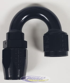 -16 180&ordm; Double Swivel Hose End - Aluminum - Black Anodized