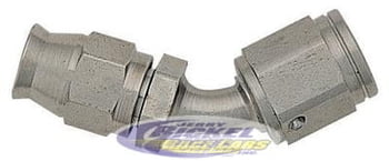 -3 PTFE 45&ordm; Bent Tube Hose End - Steel
